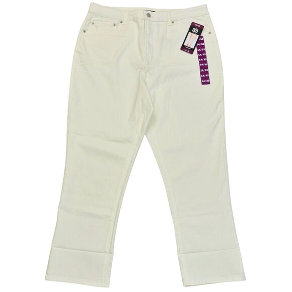 Frye High Rise Cropped Pants Size 14 14/32 Ivory White Denim Jeans Ankle New - Picture 1 of 14